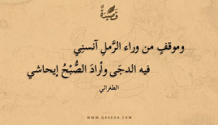 قصيدة وموقف من وراء الرمل آنسني
