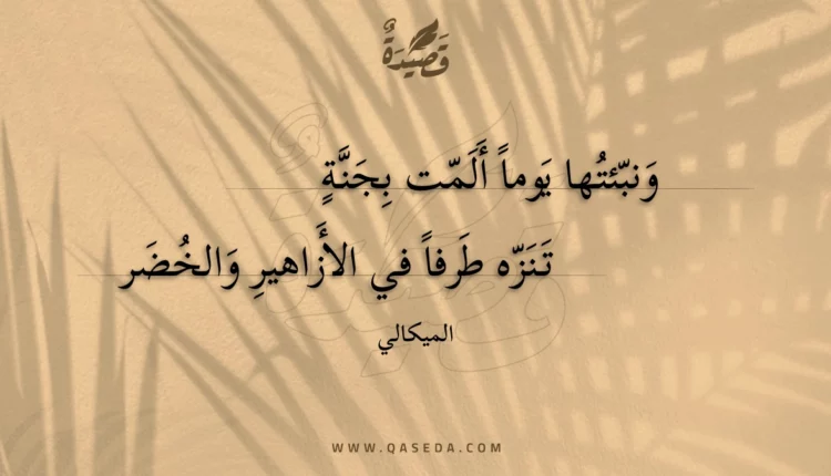 قصيدة ونبئتها يوما ألمت بجنة