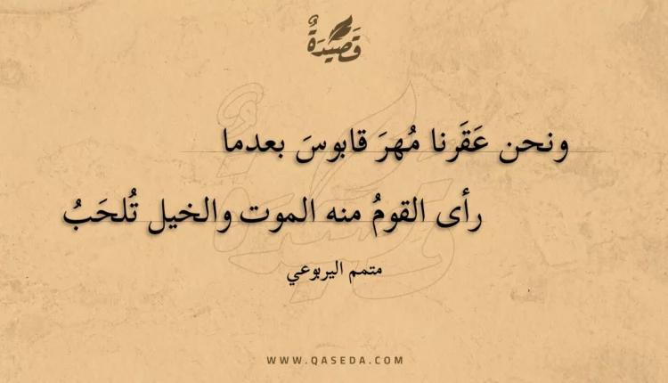 قصيدة ونحن عقرنا مهر قابوس بعدما