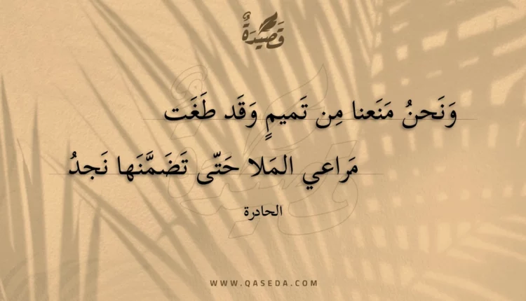 قصيدة ونحن منعنا من تميم وقد طغت