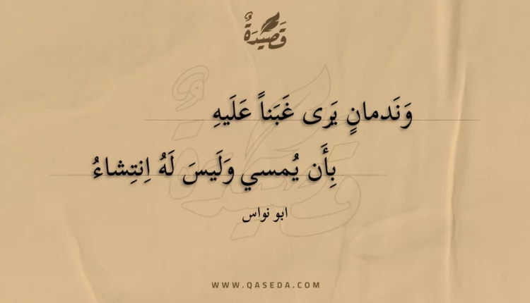 قصيدة وندمان يرى غبنا عليه