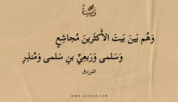 قصيدة وهم بين بيت الأكثرين مجاشع