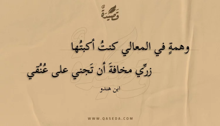 قصيدة وهمة في المعالي كنت أكبتها