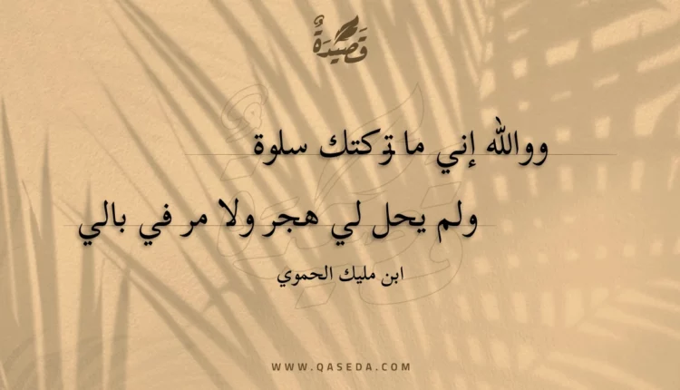 قصيدة وواللّه إني ما تركتك سلوة
