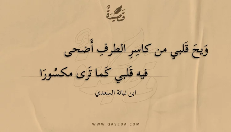 قصيدة ويح قلبي من كاسر الطرف أضحى