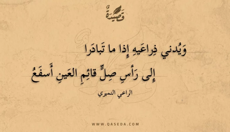 قصيدة ويدني ذراعيه إذا ما تبادرا