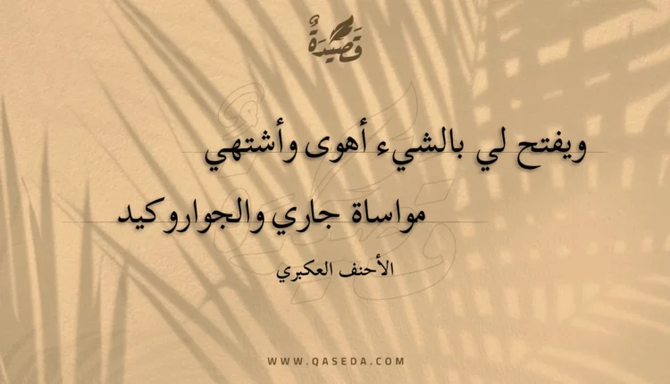 قصيدة ويفتح لي بالشيء أهوى وأشتهي