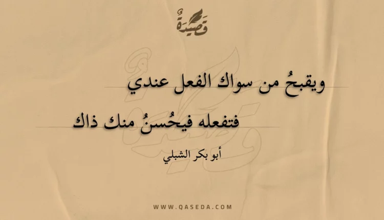قصيدة ويقبح من سواك الفعل عندي
