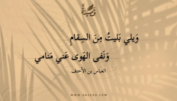قصيدة ويلي بليت من السقام