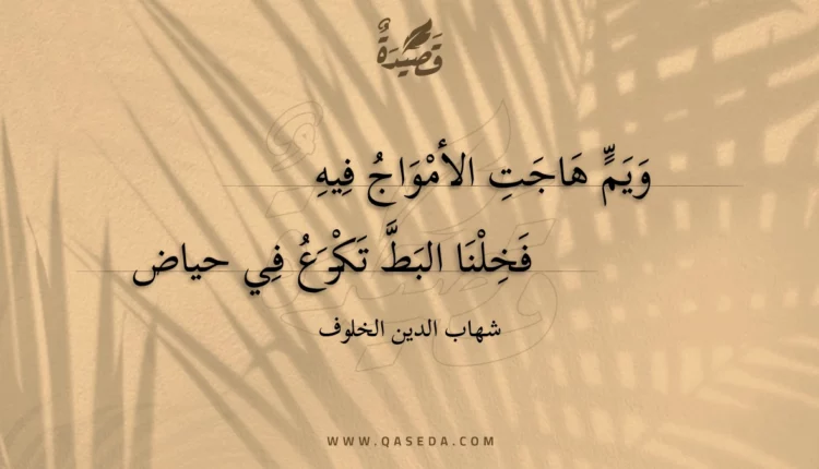 قصيدة ويم هاجت الأمواج فيه
