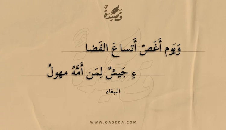 قصيدة ويوم أغص أتساع الفضاء