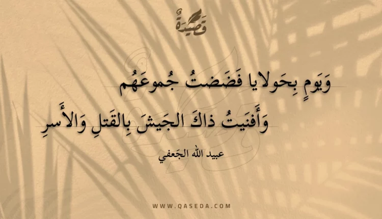 قصيدة ويوم بحولايا فضضت جموعهم