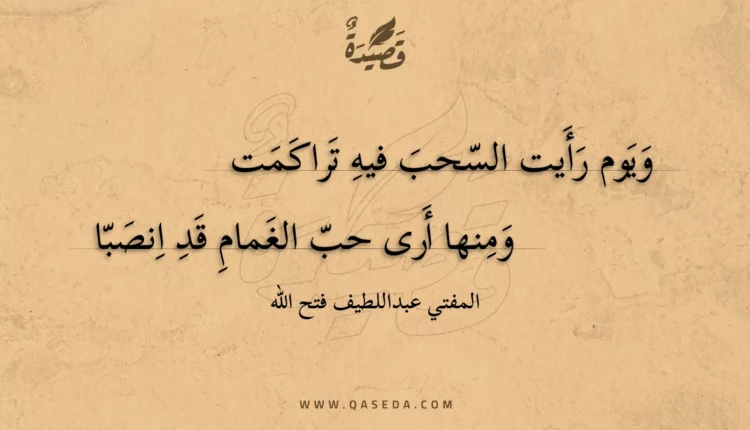 قصيدة ويوم رأيت السحب فيه تراكمت