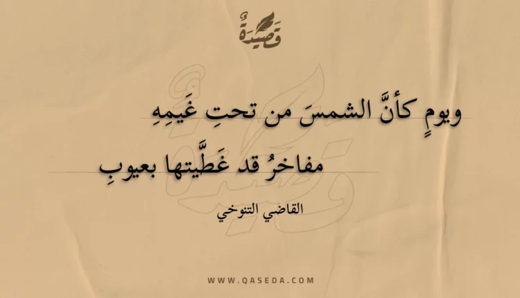 قصيدة ويوم كأن الشمس من تحت غيمه