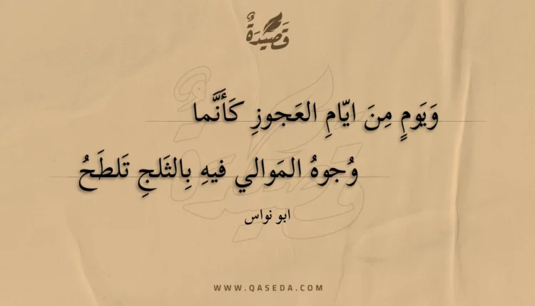 قصيدة ويوم من ايام العجوز كأنما