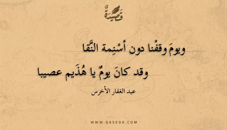 قصيدة ويوم وقفنا دون أسنمة النقا