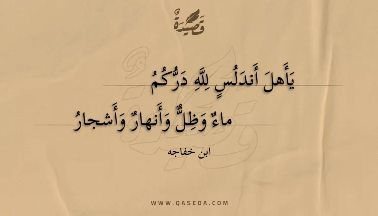 قصيدة يأهل أندلس لله دركم