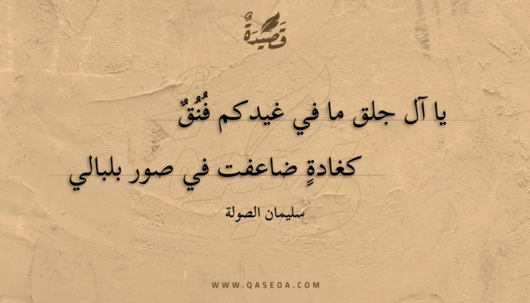 قصيدة يا آل جلق ما في غيدكم فنق