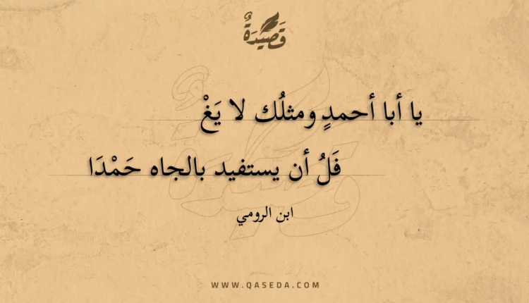 قصيدة يا أبا أحمد ومثلك لا يغفل