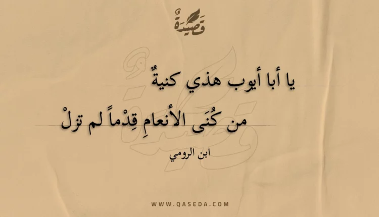 قصيدة يا أبا أيوب هذي كنية