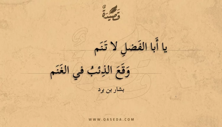 قصيدة يا أبا الفضل لا تنم