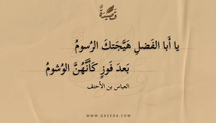 قصيدة يا أبا الفضل هيجتك الرسوم