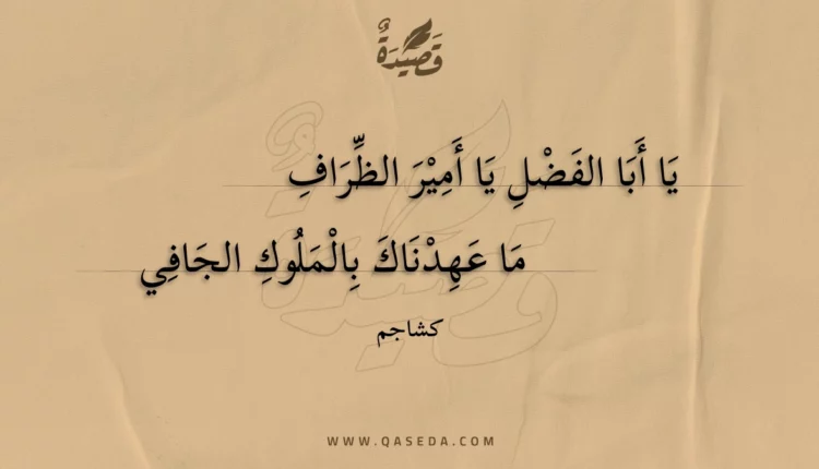 قصيدة يا أبا الفضل يا أمير الظراف