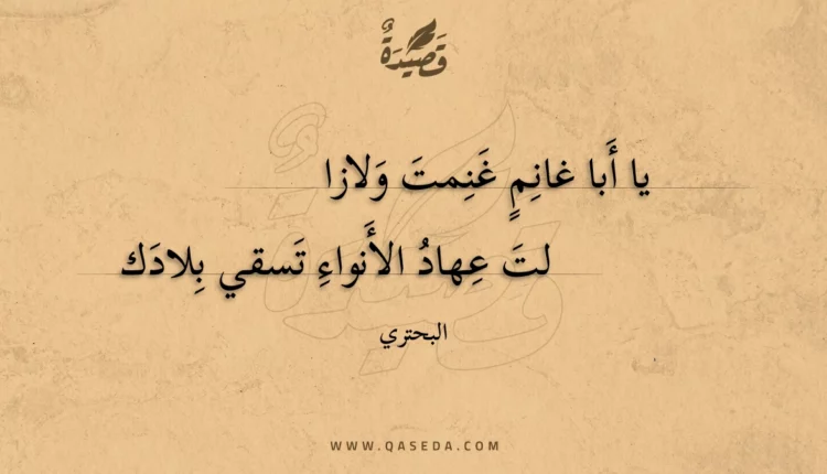 قصيدة يا أبا غانم غنمت ولازا