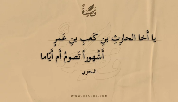 قصيدة يا أخا الحارث بن كعب بن عمر