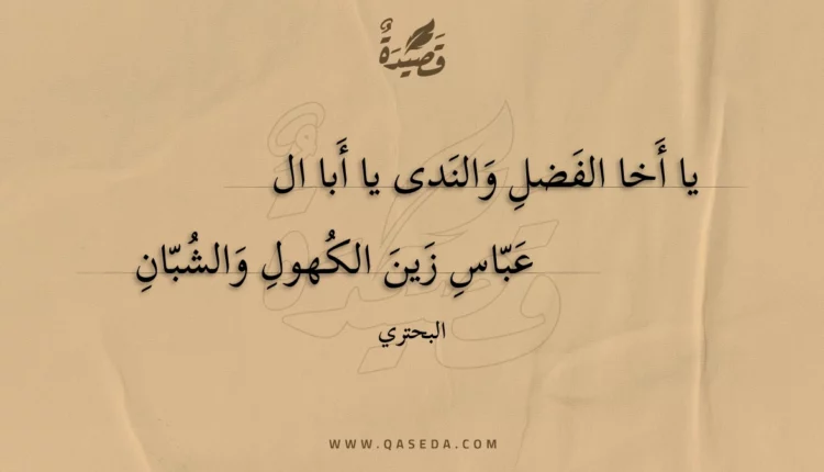 قصيدة يا أخا الفضل والندى يا أبا العباس
