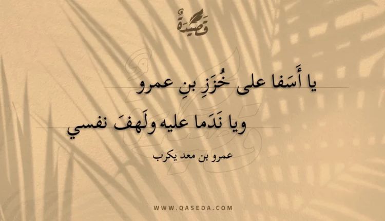 قصيدة يا أسفا على خزز بن عمرو