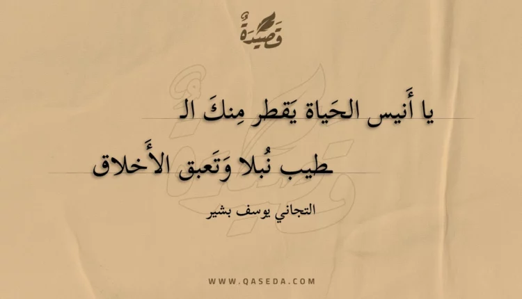 قصيدة يا أنيس الحياة يقطر منك