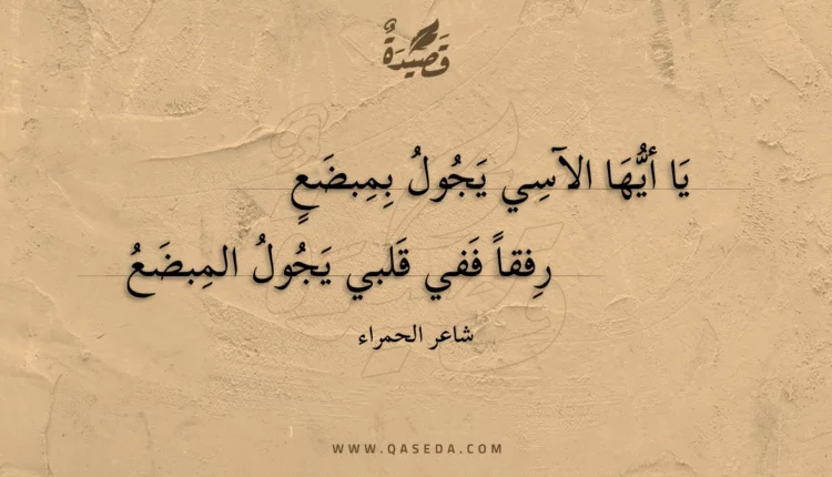 قصيدة يا أيها الآسي يجول بمبضع