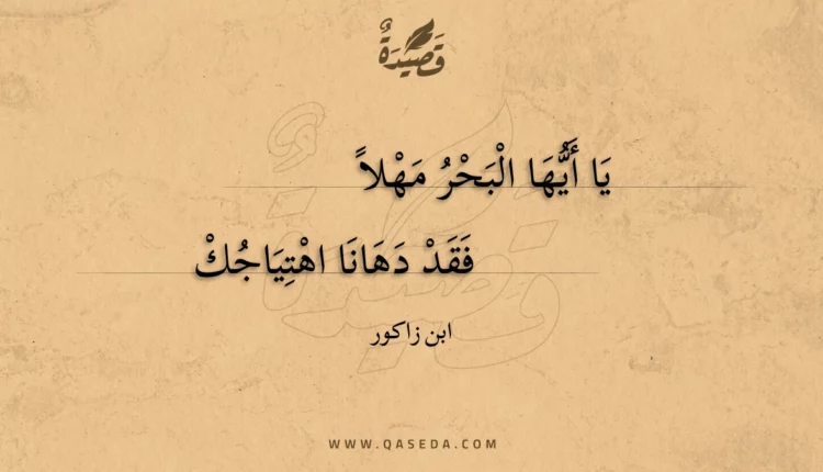 قصيدة يا أيها البحر مهلا