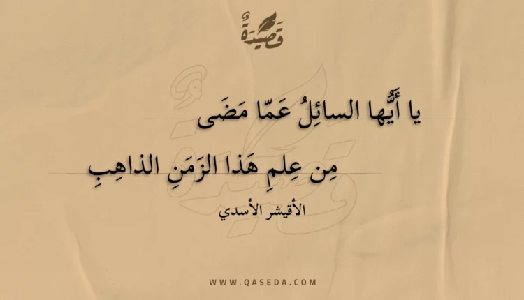 قصيدة يا أيها السائل عما مضى
