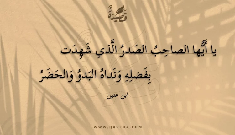 قصيدة يا أيها الصاحب الصدر الذي شهدت