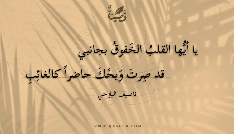 قصيدة يا أيها القلب الخفوق بجانبي