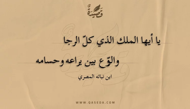 قصيدة يا أيها الملك الذي كل الرجا