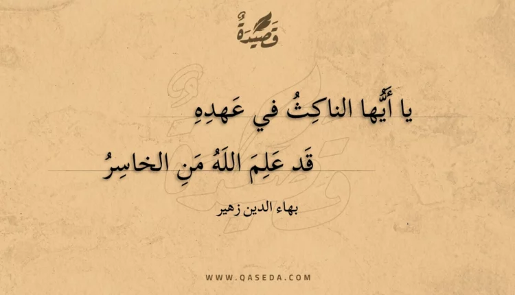 قصيدة يا أيها الناكث في عهده
