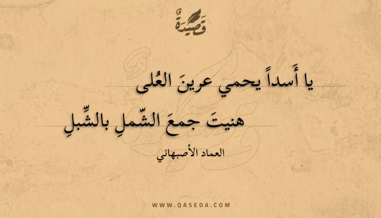قصيدة يا أَسدا يحمي عرين العلى