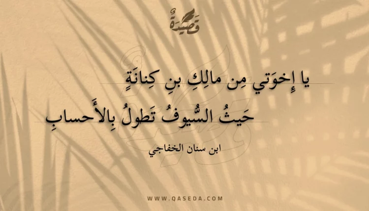 قصيدة يا إخوتي من مالك بن كنانة