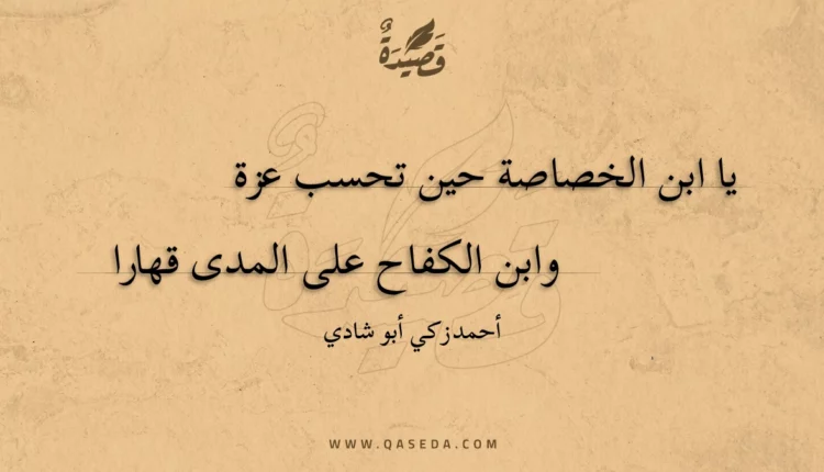 قصيدة يا ابن الخصاصة حين تحسب عزة