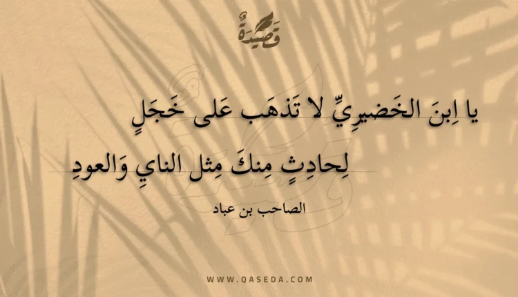 قصيدة يا ابن الخضيري لا تذهب على خجل