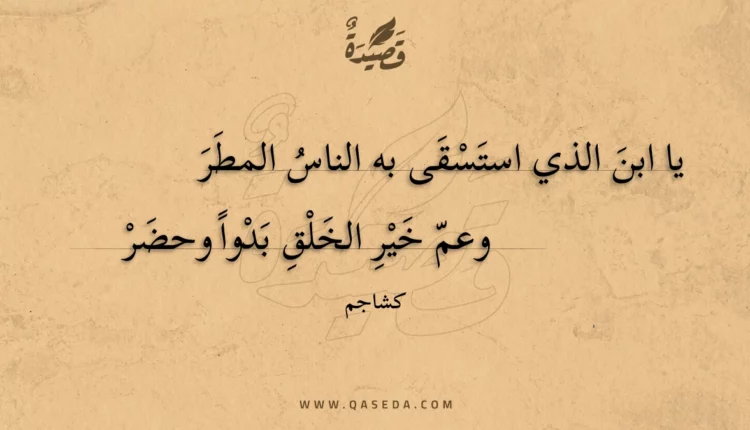 قصيدة يا ابن الذي استسقى به الناس المطر