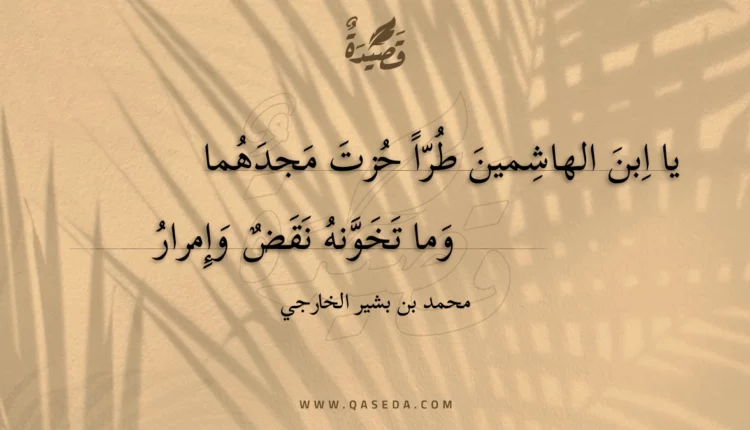 قصيدة يا ابن الهاشمين طرا حزت مجدهما