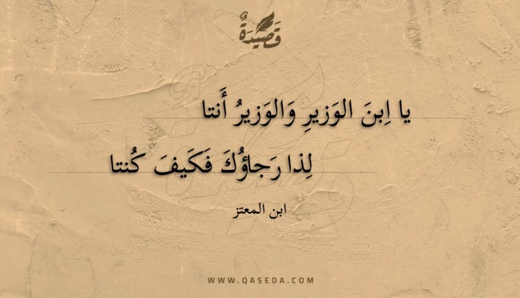 قصيدة يا ابن الوزير والوزير أنتا