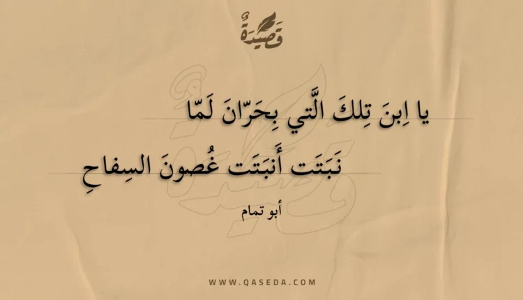 قصيدة يا ابن تلك التي بحران لما