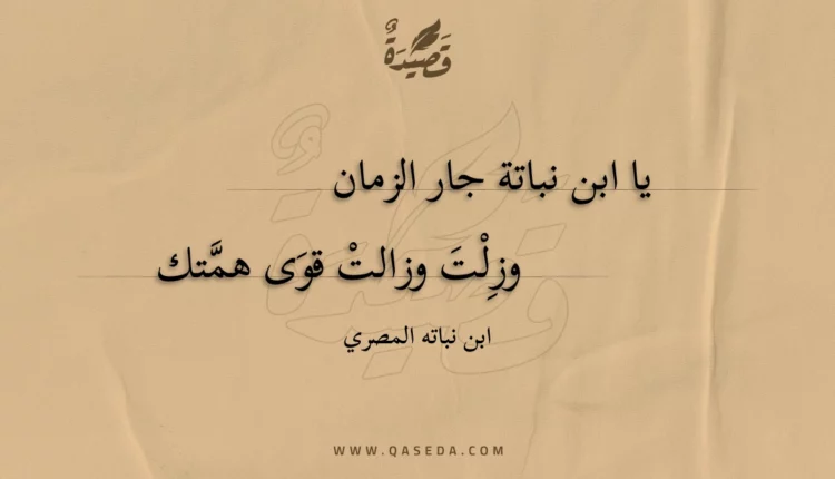قصيدة يا ابن نباتة جار الزمان
