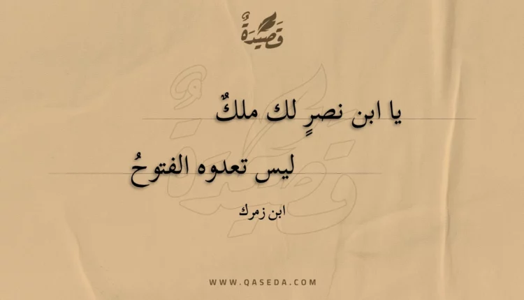 قصيدة يا ابن نصر لك ملك