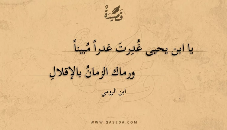 قصيدة يا ابن يحيى غدرت غدرا مبينا